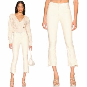MOTHER- The Insider Crop Step Fray in Chalk It Up Size 24 Cropped Jeans